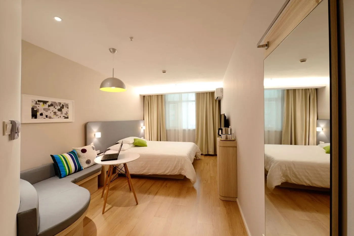 British bedroom with cosy lighting